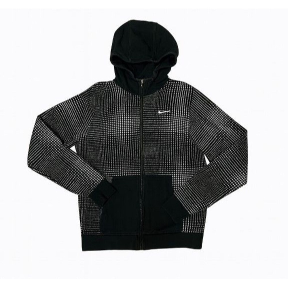 Vintage Nike Y2K All Over Print Hoodie Men’s Small – Black Geometric